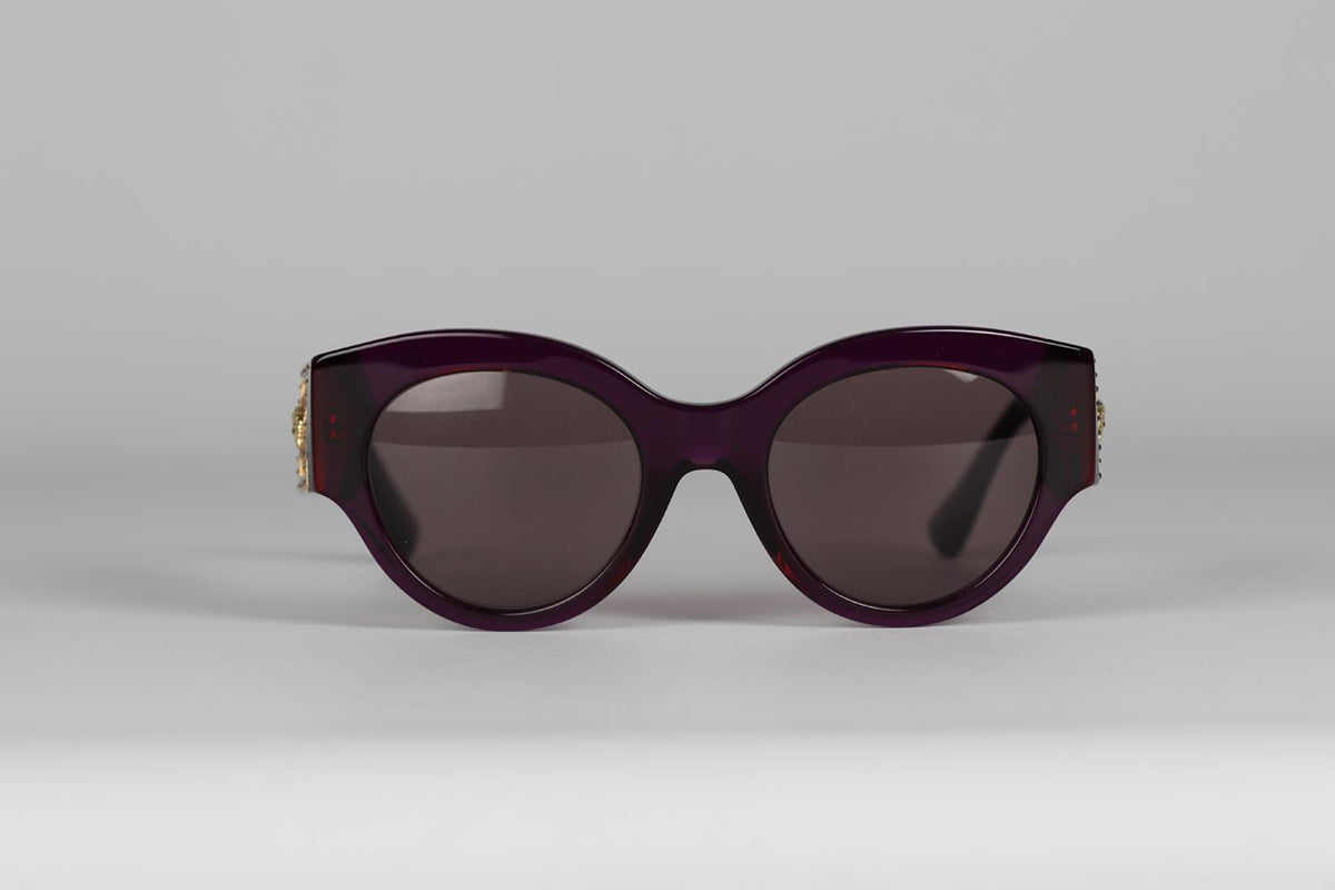 VERSACE MEDUSA ROUND FRAME ACETATE SUNGLASSES