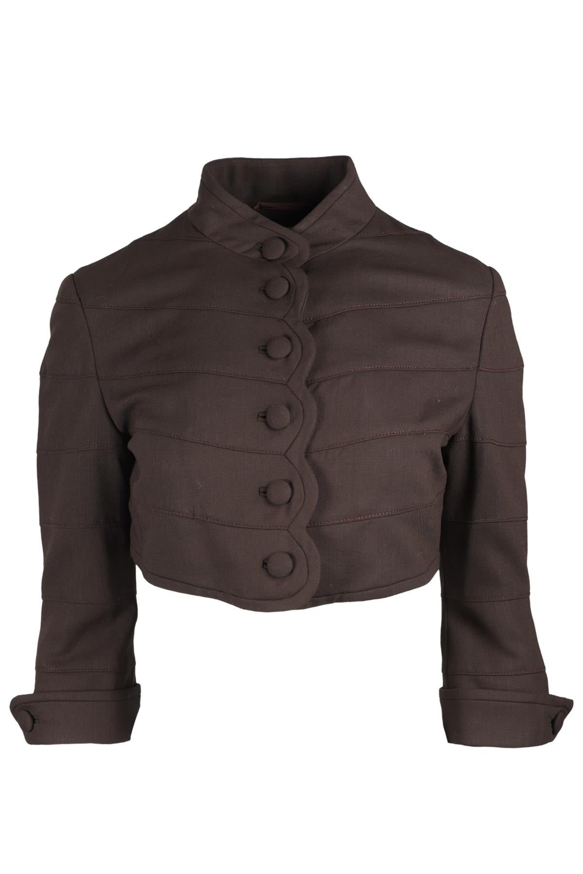 TEMPERLEY LONDON BROWN WOOL JACKET UK 10
