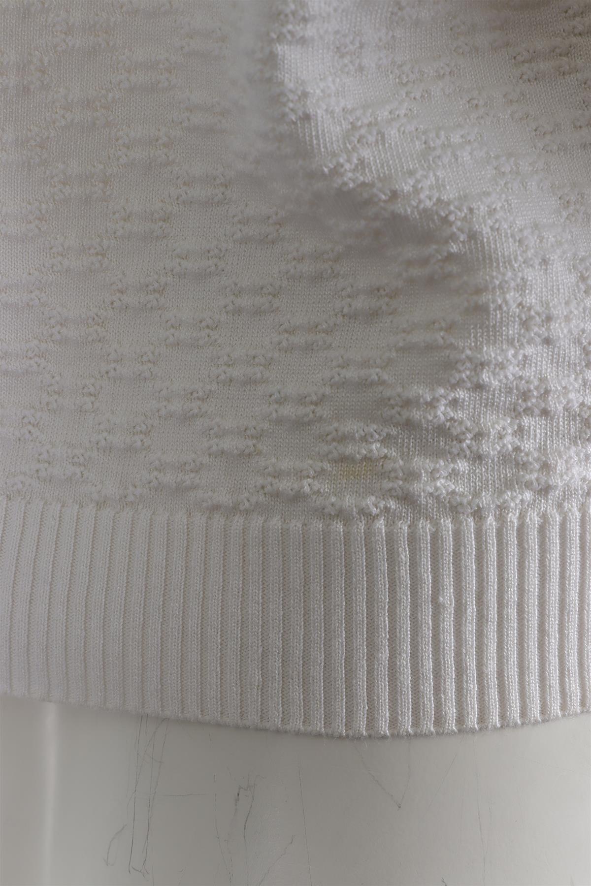 CHANEL IVORY 2014 COTTON TOP FR 34 UK 6