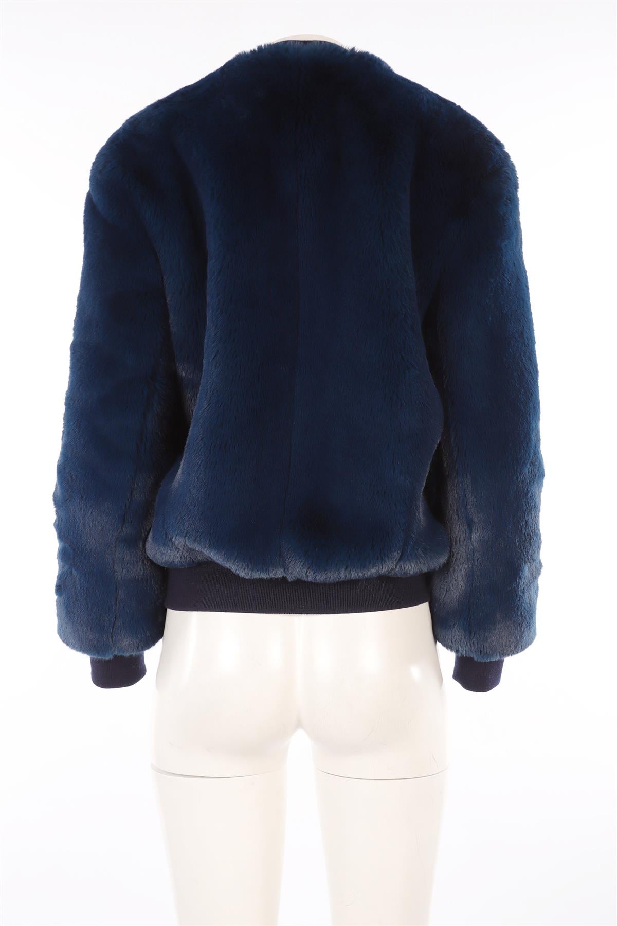 GOLDEN GOOSE DELUXE BRAND BLUE FAUX FUR JACKET XSMALL