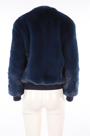 GOLDEN GOOSE DELUXE BRAND BLUE FAUX FUR JACKET XSMALL