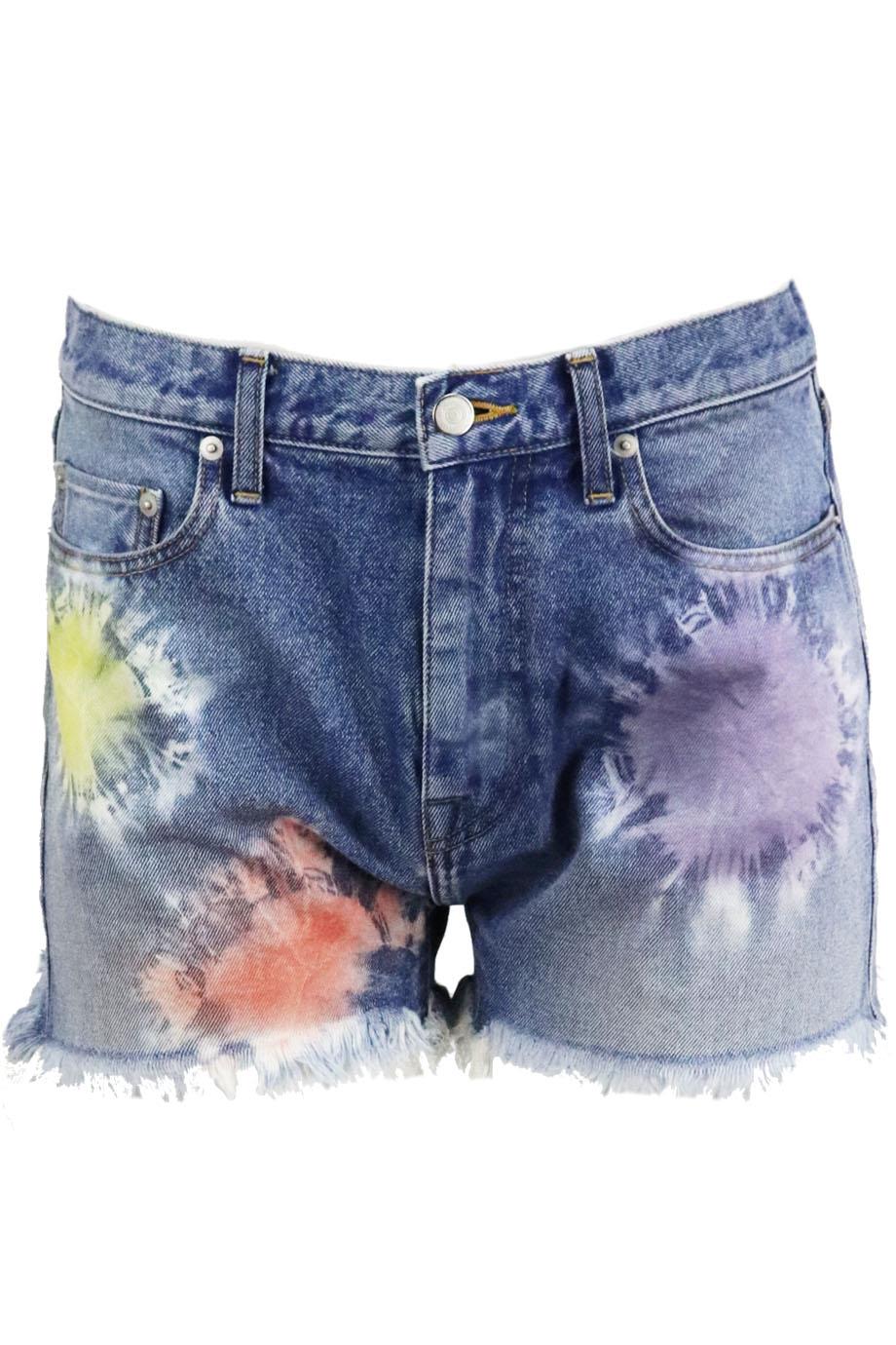 JOHN ELLIOTT TIE DYED DENIM SHORTS W27 UK 8/10