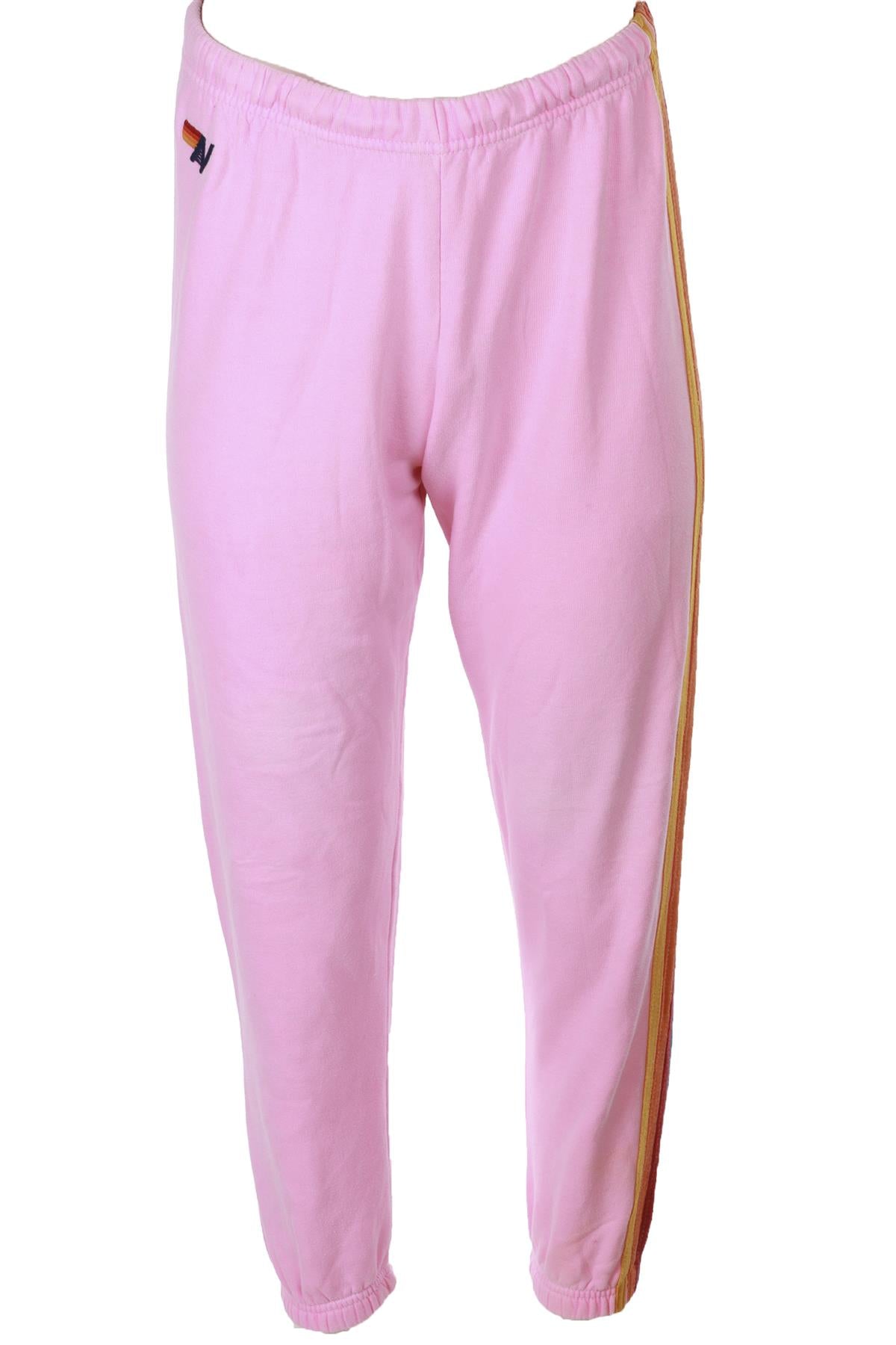 AVIATOR NATION PINK COTTON TRACK PANTS XSMALL