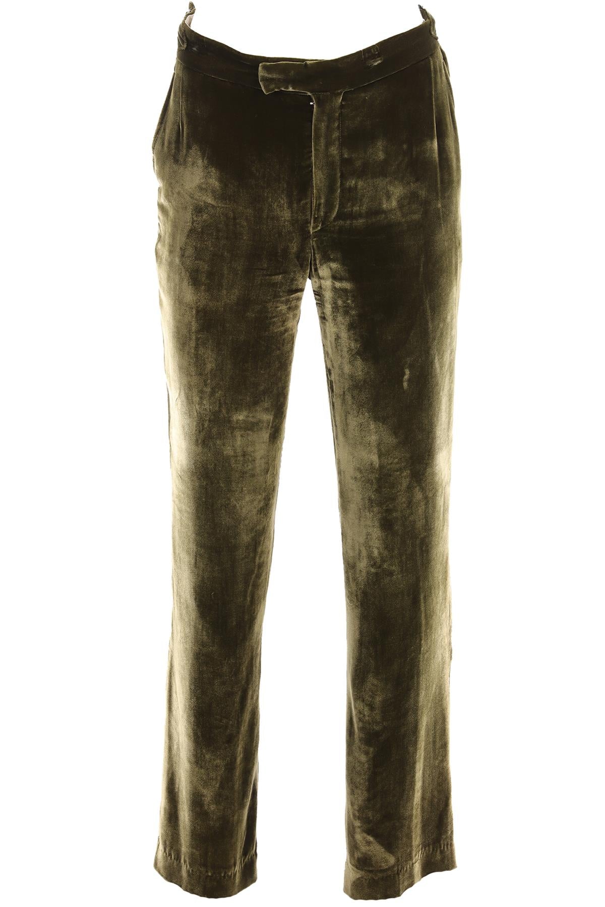 ALEX EAGLE GREEN VELVET STRAIGHT LEG PANTS UK 8