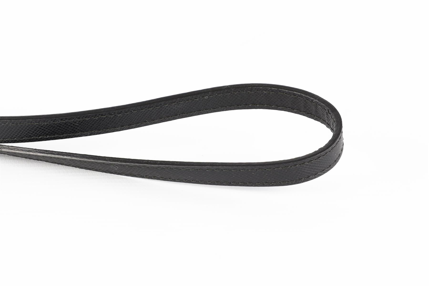 PRADA BLACK SAFFIANO LEATHER KEY HOLDER