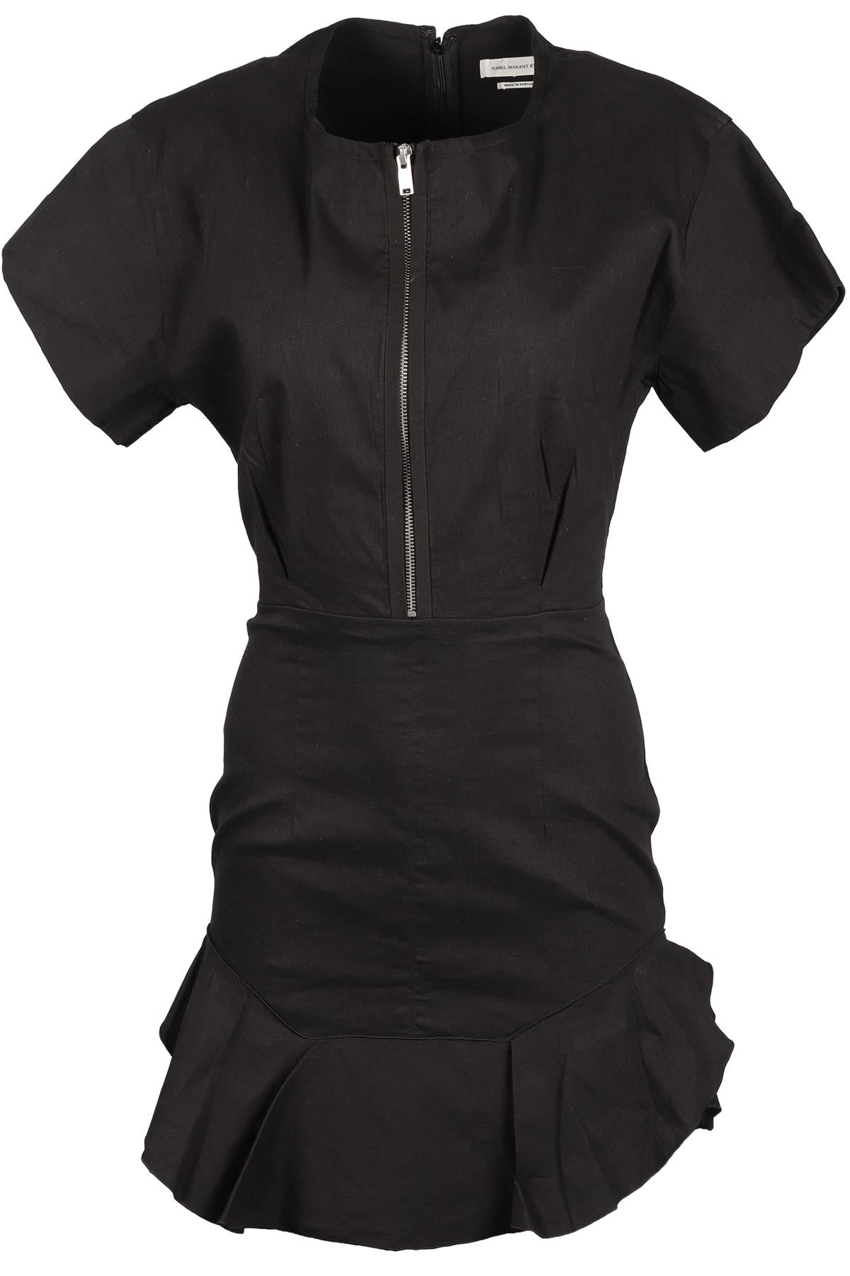 ISABEL MARANT ÉTOILE BLACK COTTON MINI DRESS FR 40 UK 12
