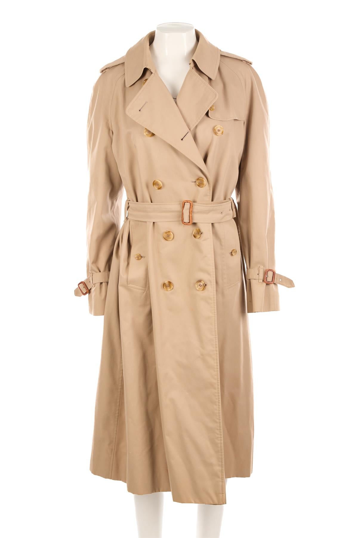 BURBERRY TAN COTTON TRENCH COAT UK 14