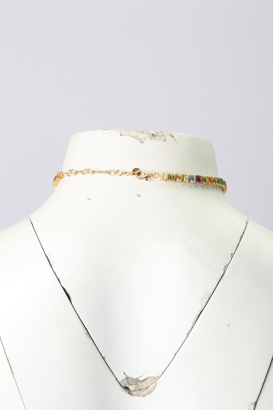 SHAY JEWELLERY RAINBOW ETERNITY 18K ROSE GOLD DIAMOND, SAPPHIRE, EMERALD AND RUBIES NECKLACE