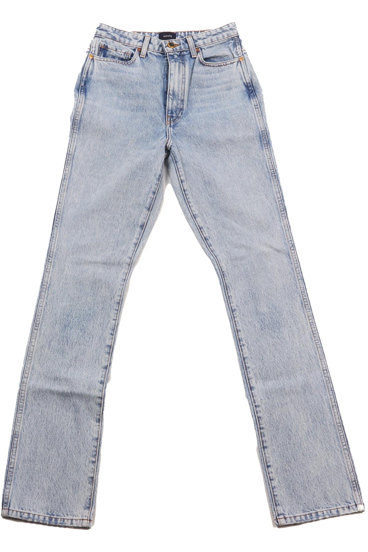 KHAITE BLUE DARIA HIGH RISE STRAIGHT LEG JEANS UK 8-10