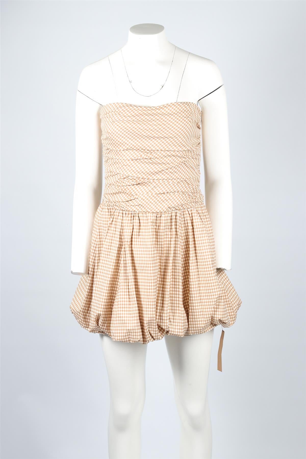 REFORMATION BROWN COTTON MINI DRESS US 4 UK 8