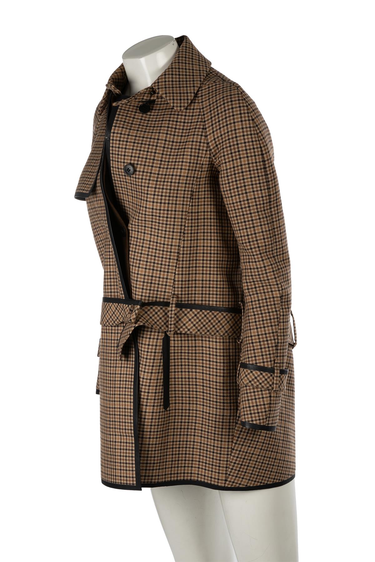BALENCIAGA BROWN 2008 WOOL TRENCH COAT FR 38 UK 10