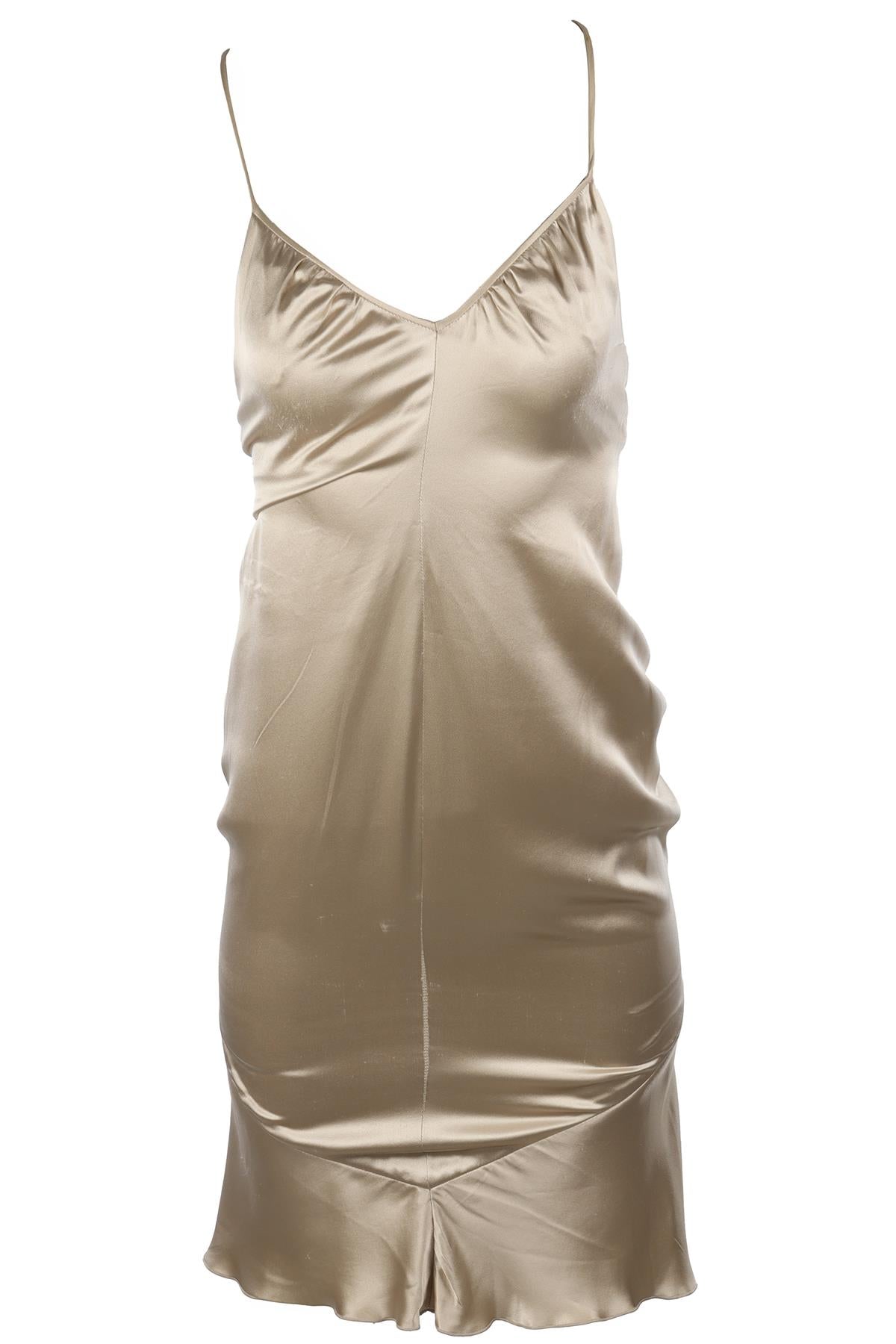VALENTINO GOLD VINTAGE SILK MINI DRESS US 6 UK 10 FR 38
