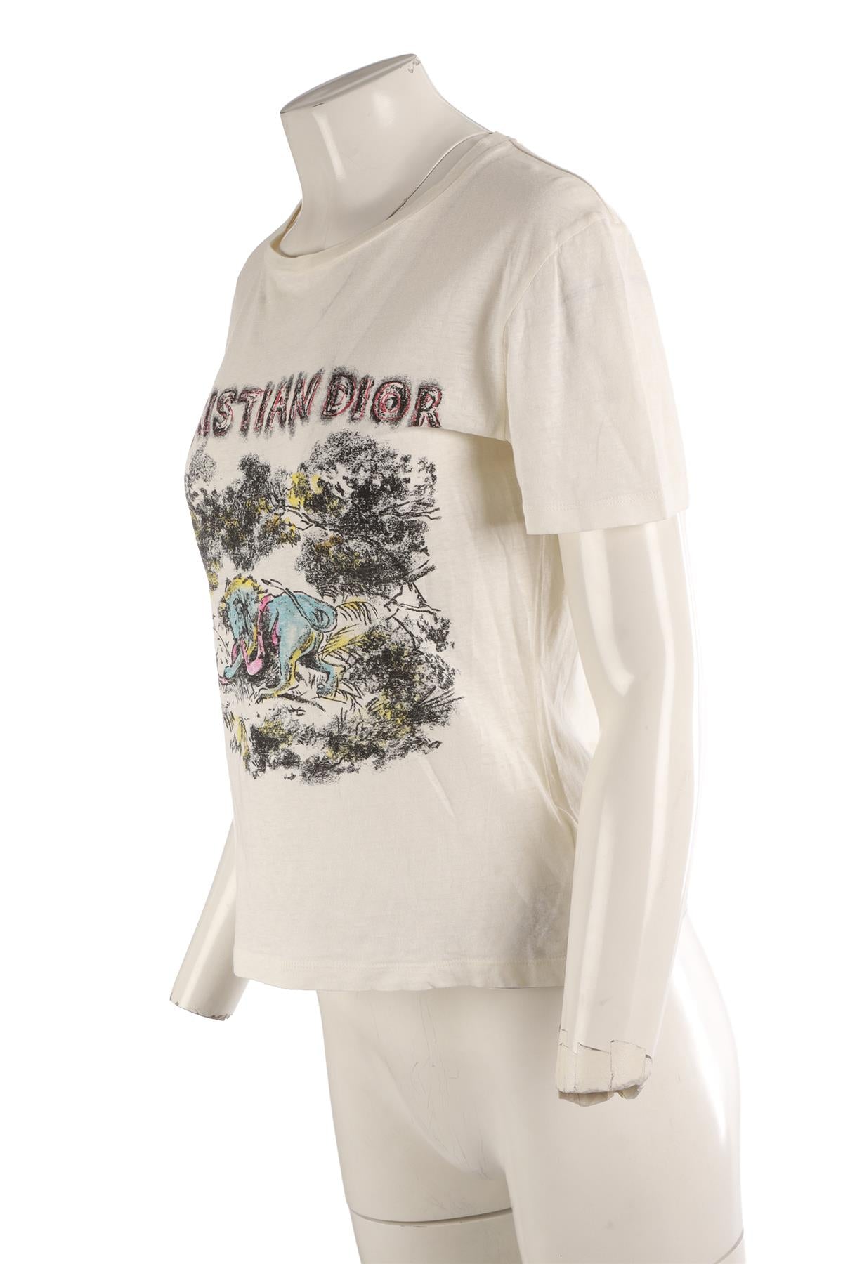 CHRISTIAN DIOR WHITE COTTON T-SHIRT SMALL