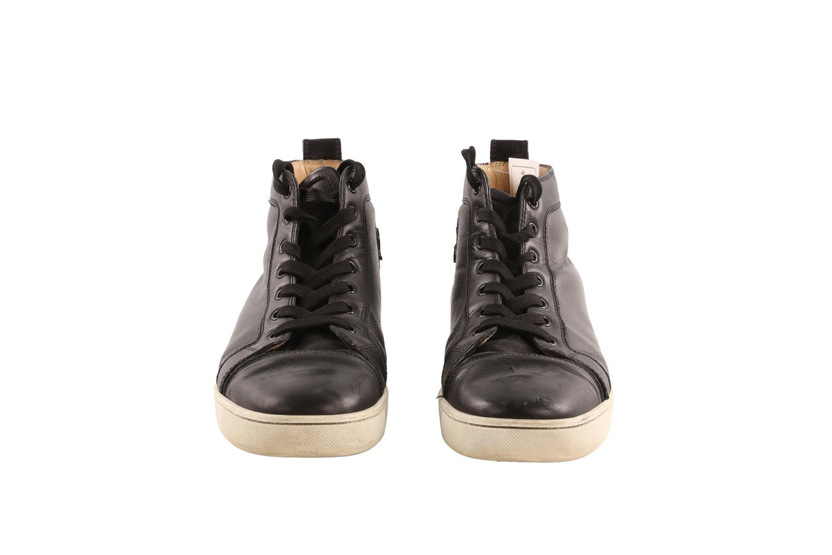 CHRISTIAN LOUBOUTIN BLACK LEATHER MEN'S SNEAKERS EU 44 UK 10