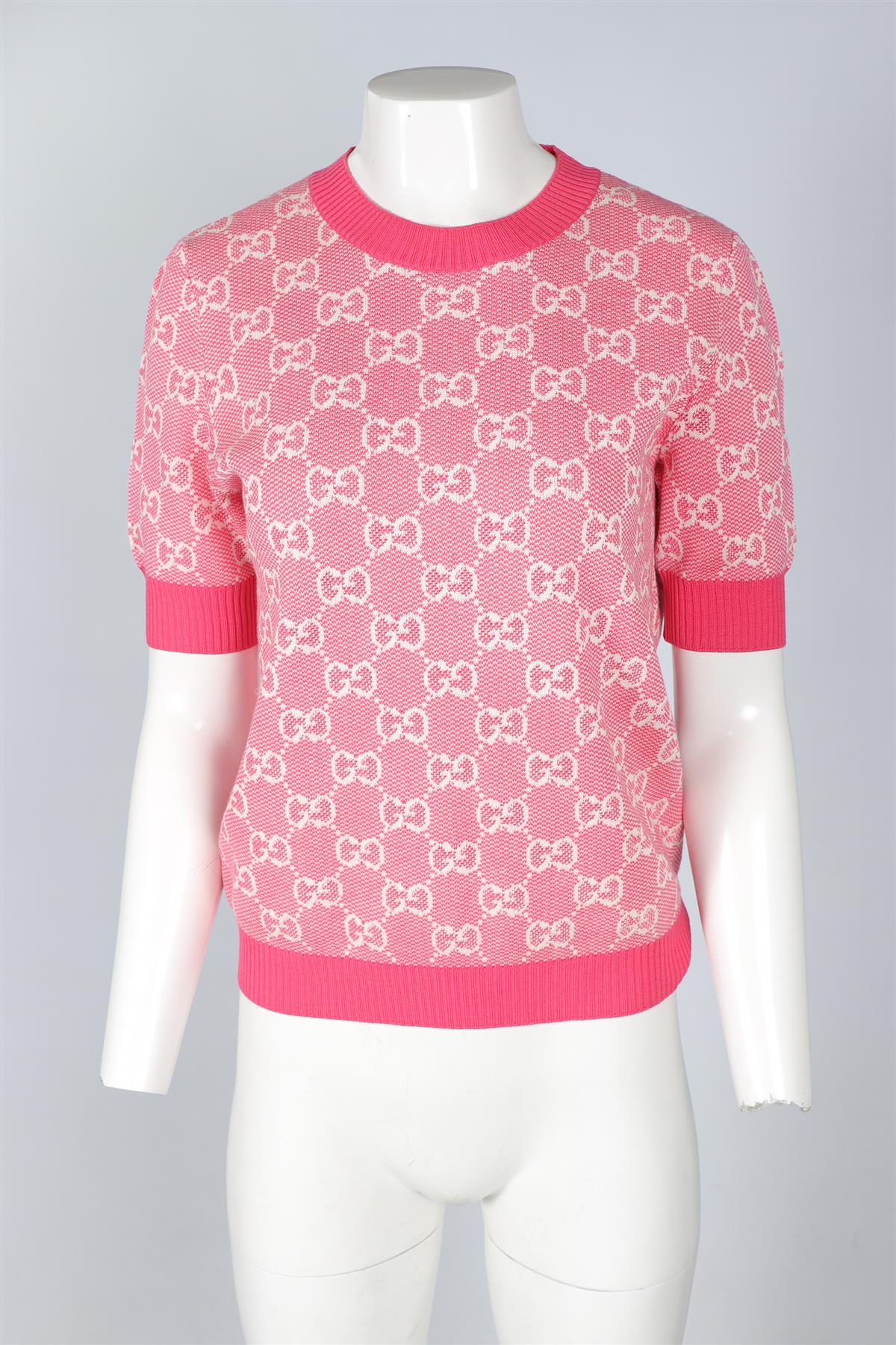 GUCCI PINK GG WOOL SWEATER LARGE