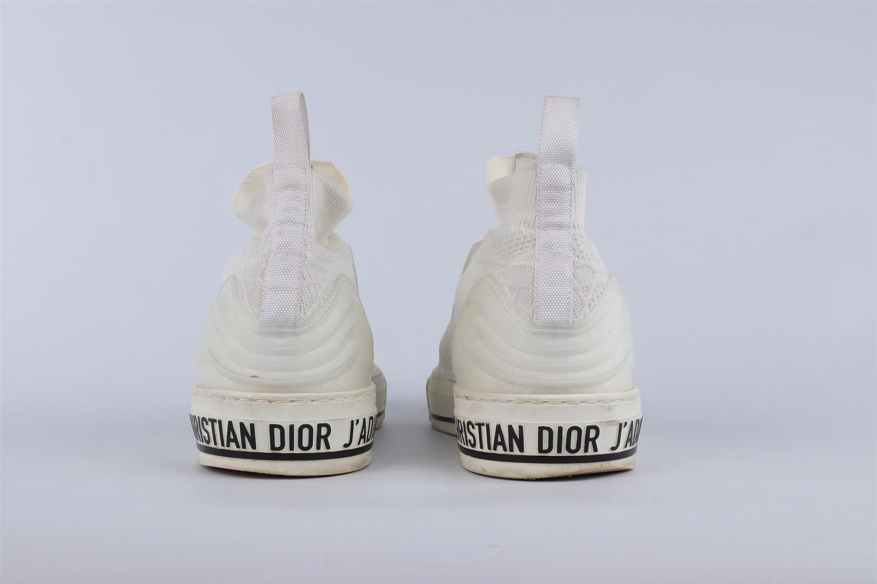 CHRISTIAN DIOR WHITE WALK'N'DIOR KNIT SNEAKERS EU 41 UK 8 US 11