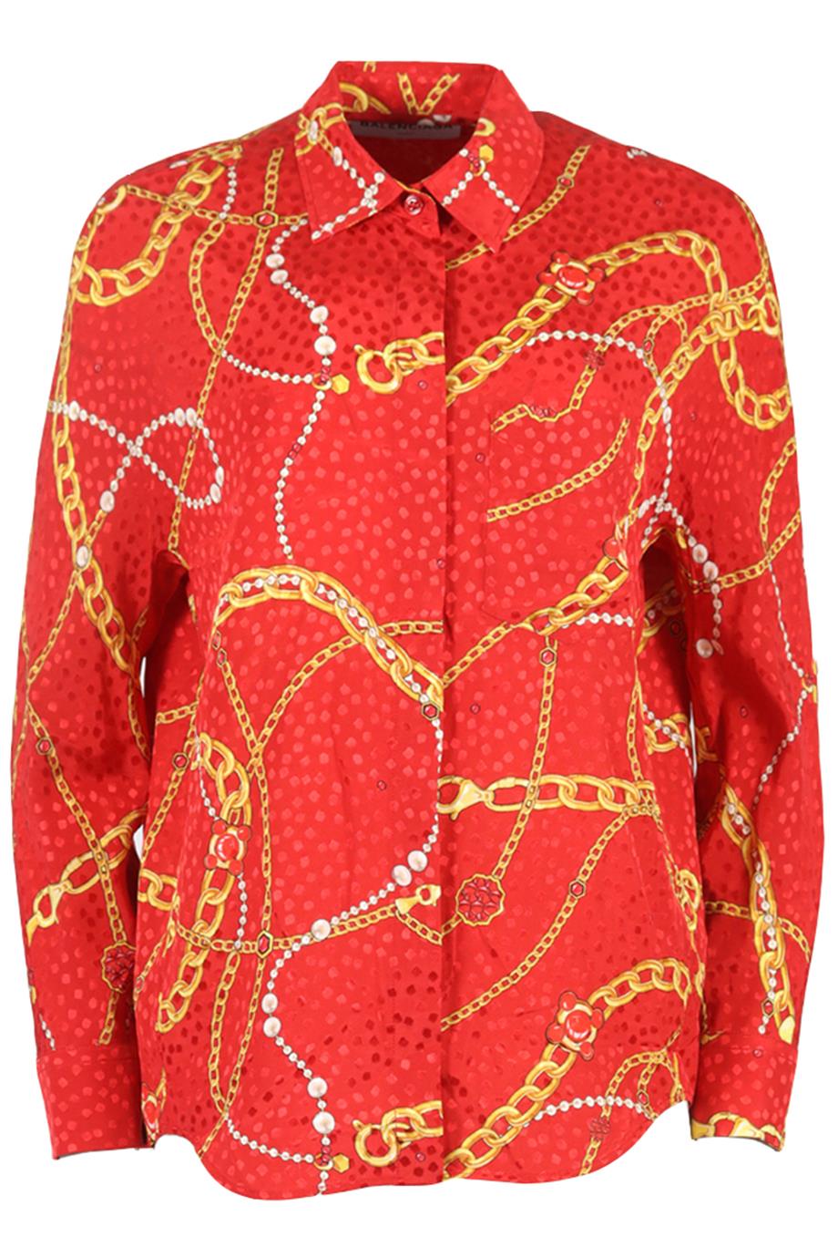 BALENCIAGA PRINTED SILK SHIRT FR 36 UK 8