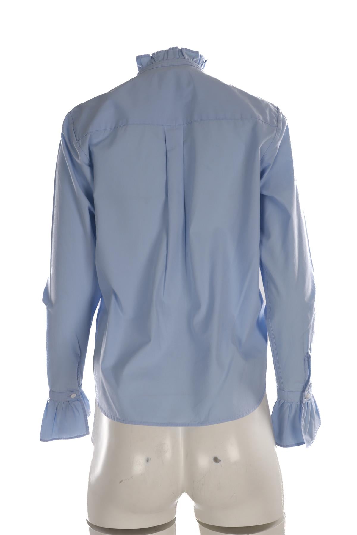 WITH NOTHING UNDERNEATH BLUE COTTON SHIRT UK 10
