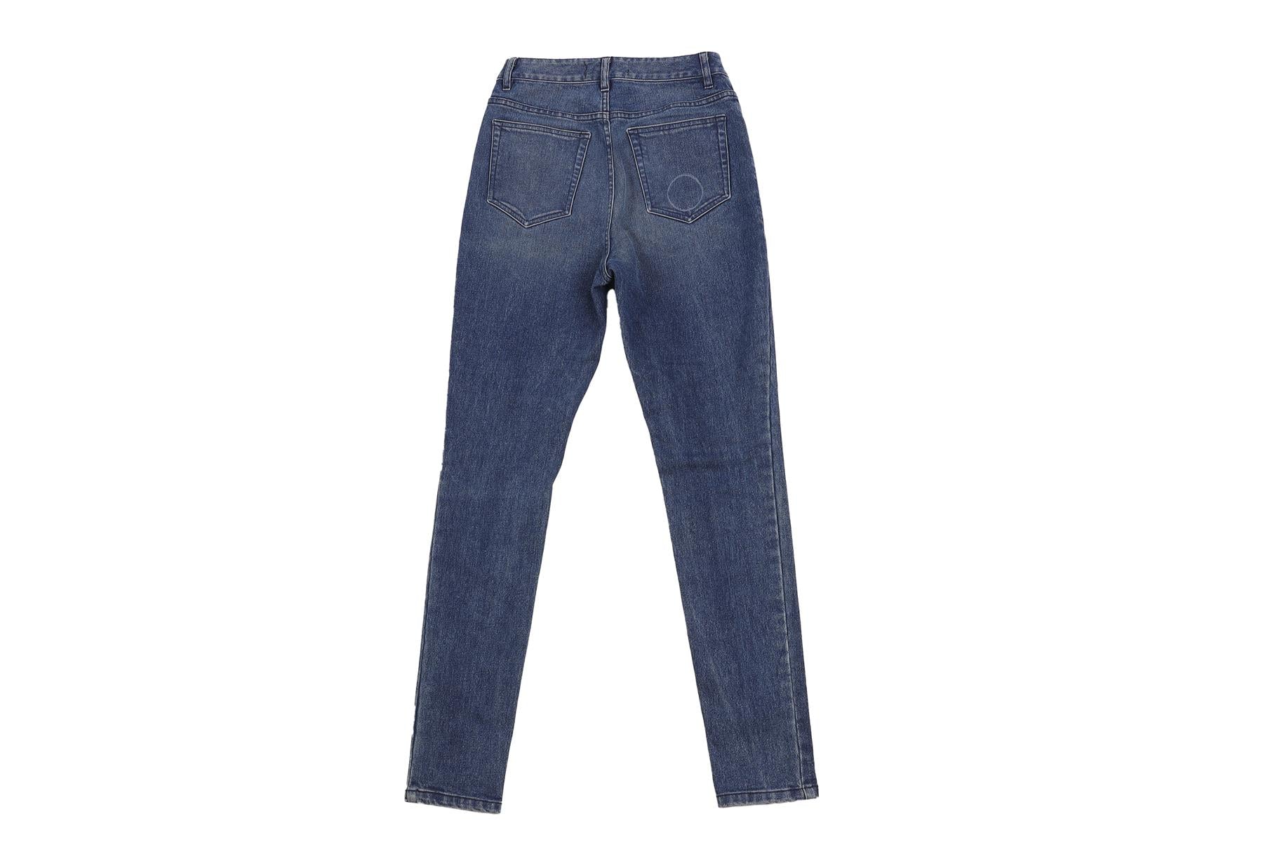 BRANDON MAXWELL BLUE HIGH RISE SKINNY JEANS W25 UK 6-8