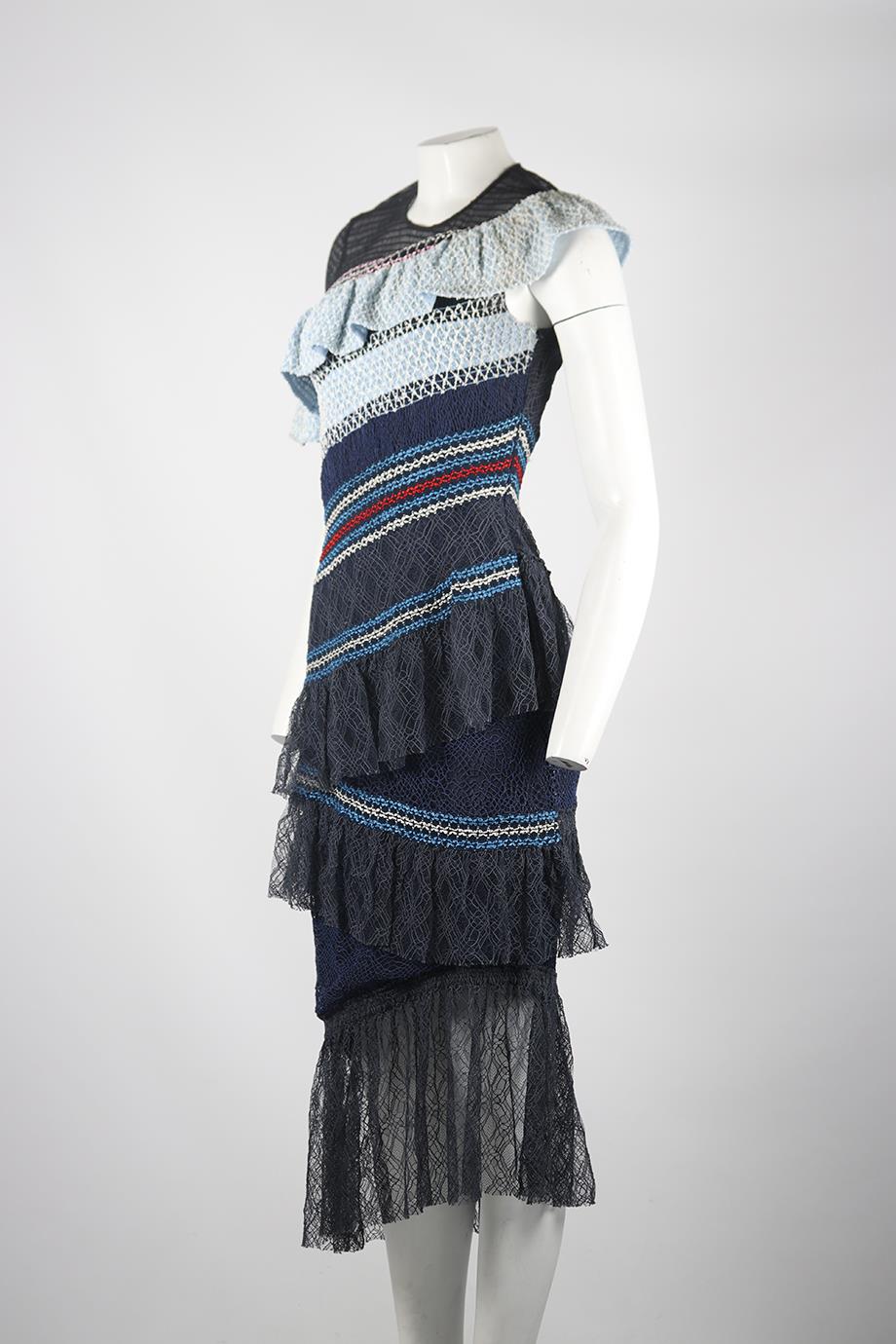 PETER PILOTTO TIERED LACE MIDI DRESS UK 8