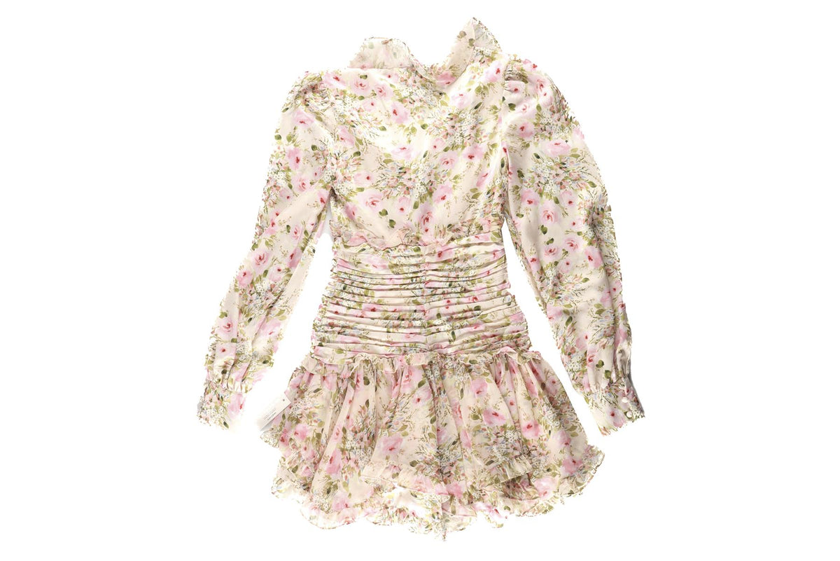 FOR LOVE & LEMONS MULTI SATIN MINI DRESS XSMALL