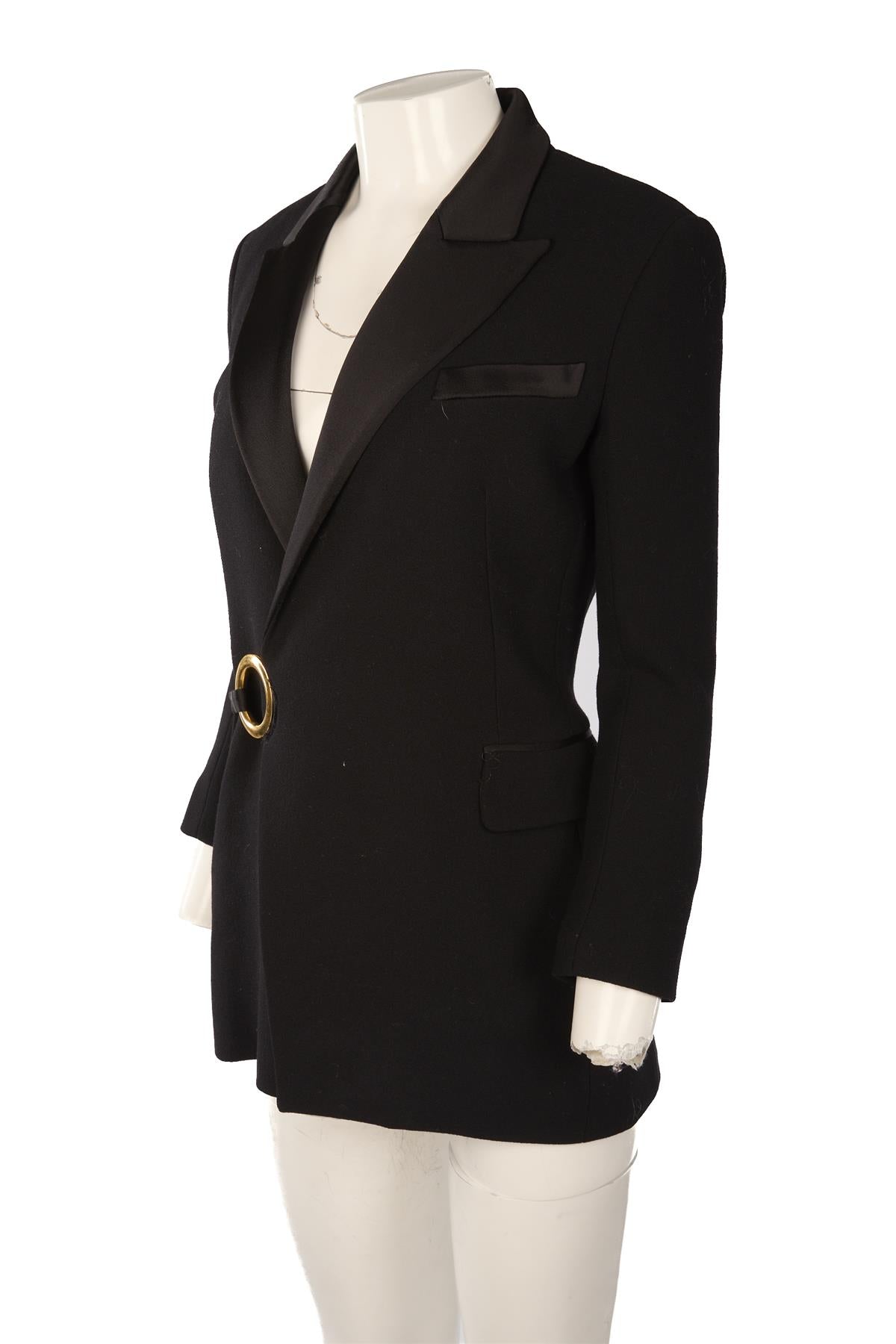 BALMAIN BLACK WOOL BLAZER FR 38 UK 10