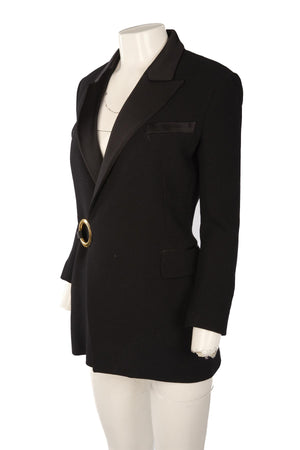BALMAIN BLACK WOOL BLAZER FR 38 UK 10