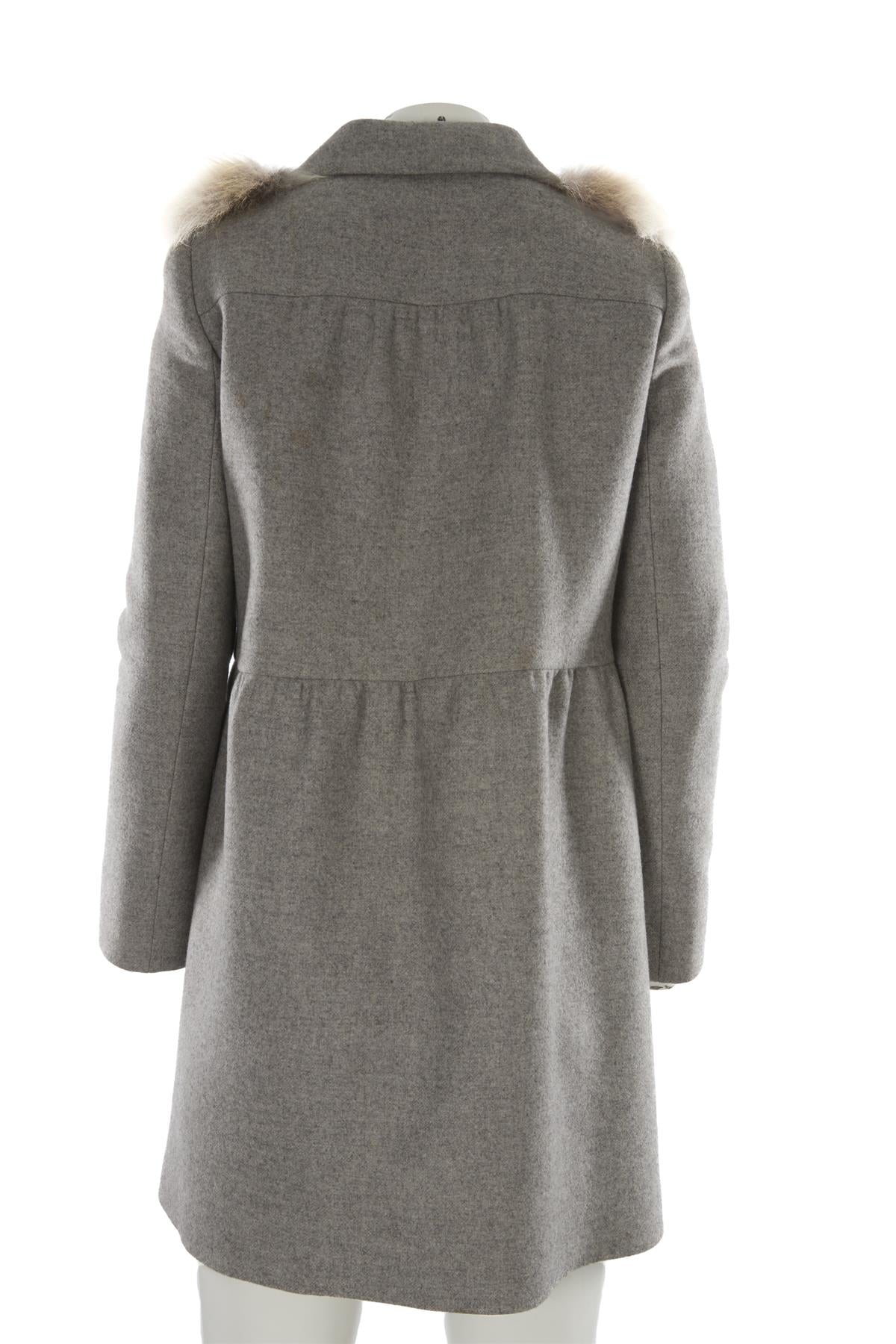 PRADA GREY WOOL COAT IT 40 UK 8