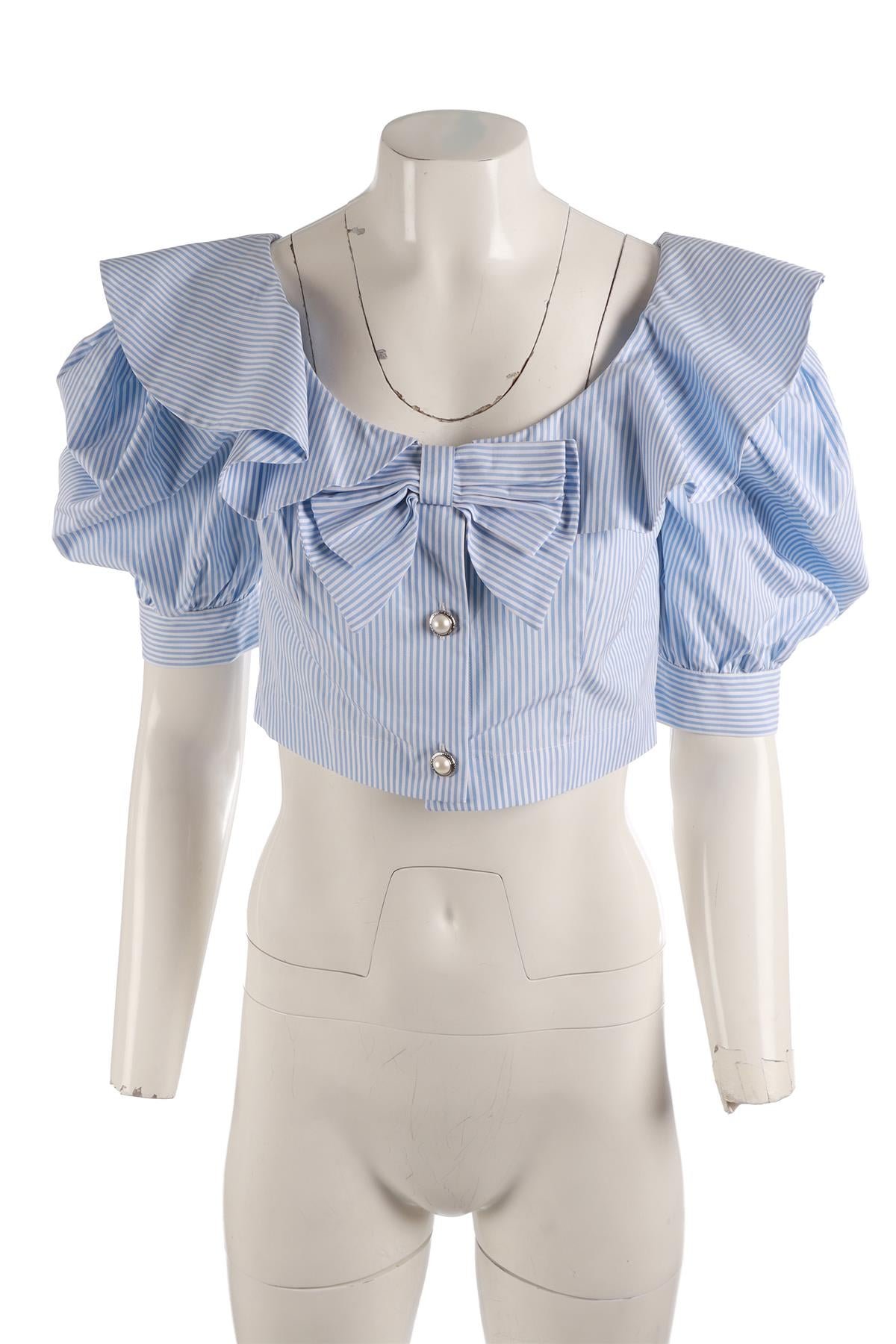 ALESSANDRA RICH BLUE COTTON SHIRT IT 40 UK 8