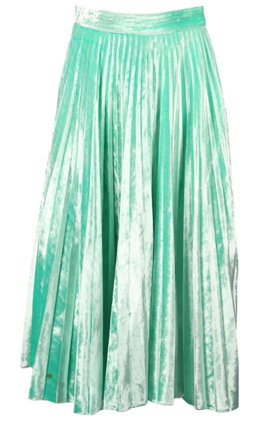 VICTORIA BECKHAM PLEATED VELVET MIDI SKIRT UK 10