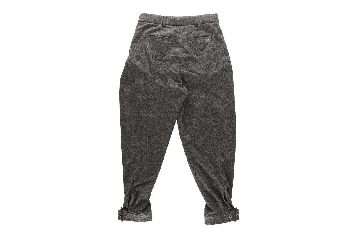 BURBERRY GREY WOOL TAPERED PANTS UK 6