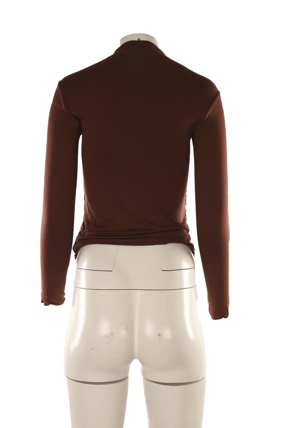 ENZA COSTA BROWN JERSEY TOP XSMALL