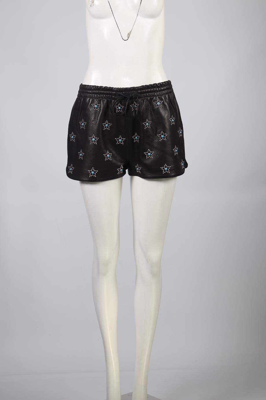 VALENTINO STUDDED LEATHER SHORTS IT 42 UK 10