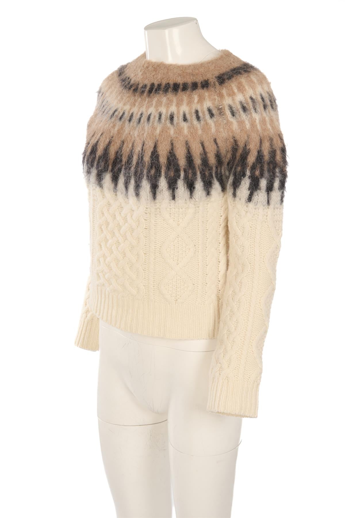 ALTUZARRA CREAM WOOL SWEATER XSMALL