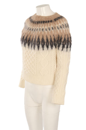 ALTUZARRA CREAM WOOL SWEATER XSMALL