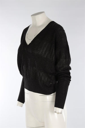 SAINT LAURENT BLACK LINEN SWEATER XSMALL
