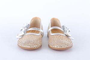 CHRISTIAN LOUBOUTIN SILVER KIDS GIRLS BALLET FLATS EU 28 UK 10 US 11