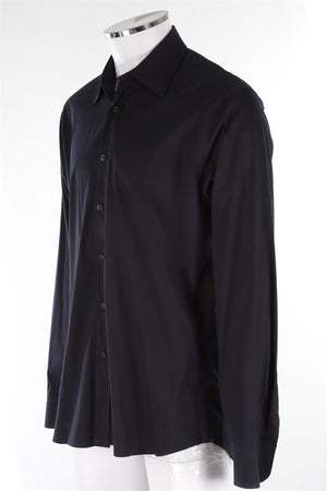 PRADA NAVY MEN'S COTTON SHIRT IT 39