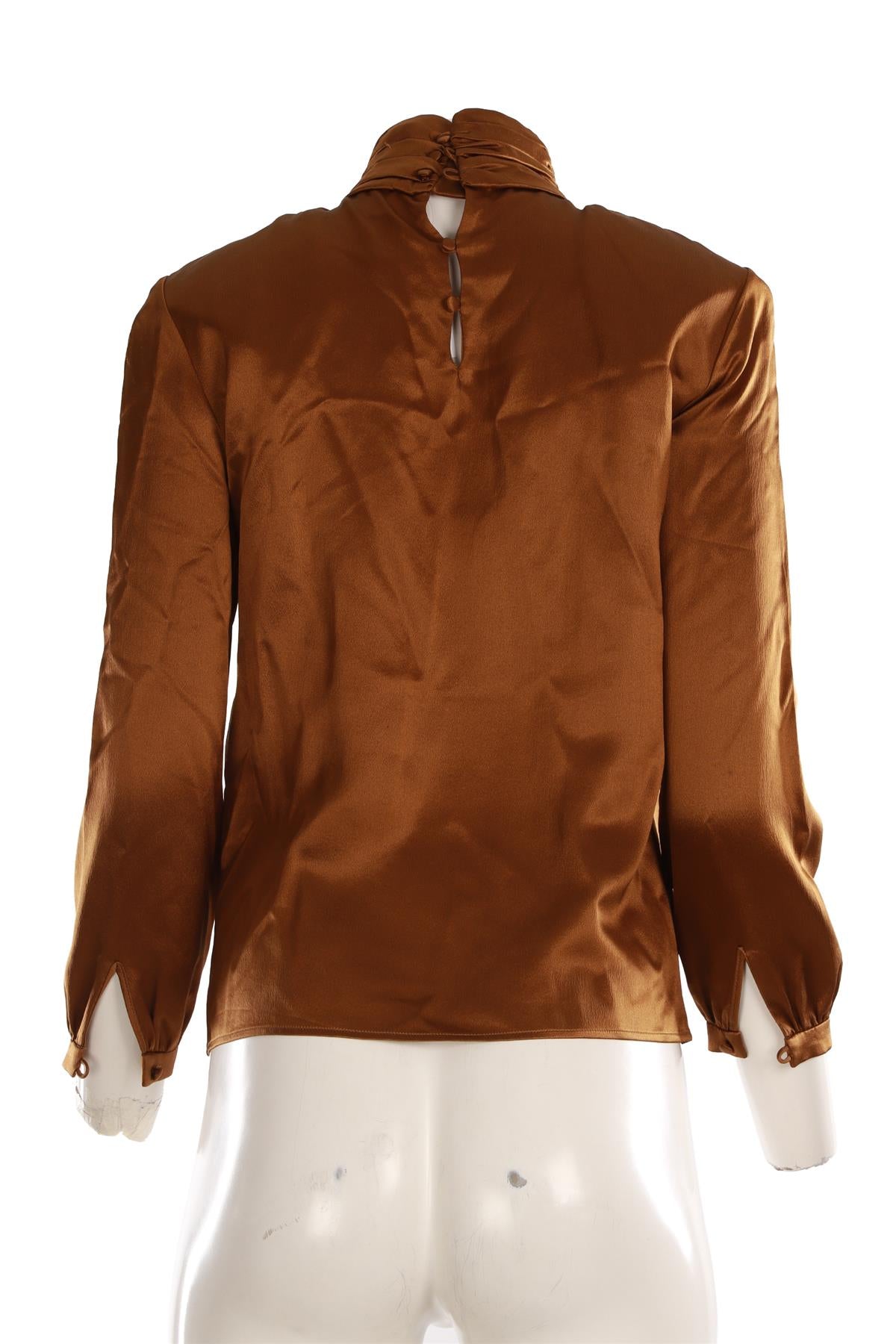 SAINT LAURENT GOLD SILK TOP FR 36 UK 8