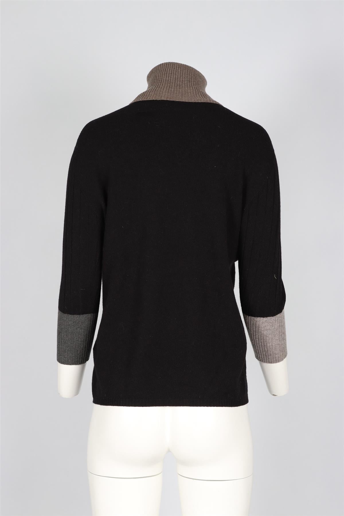 AGNONA BLACK CASHMERE TURTLENECK SWEATER IT 48 UK16