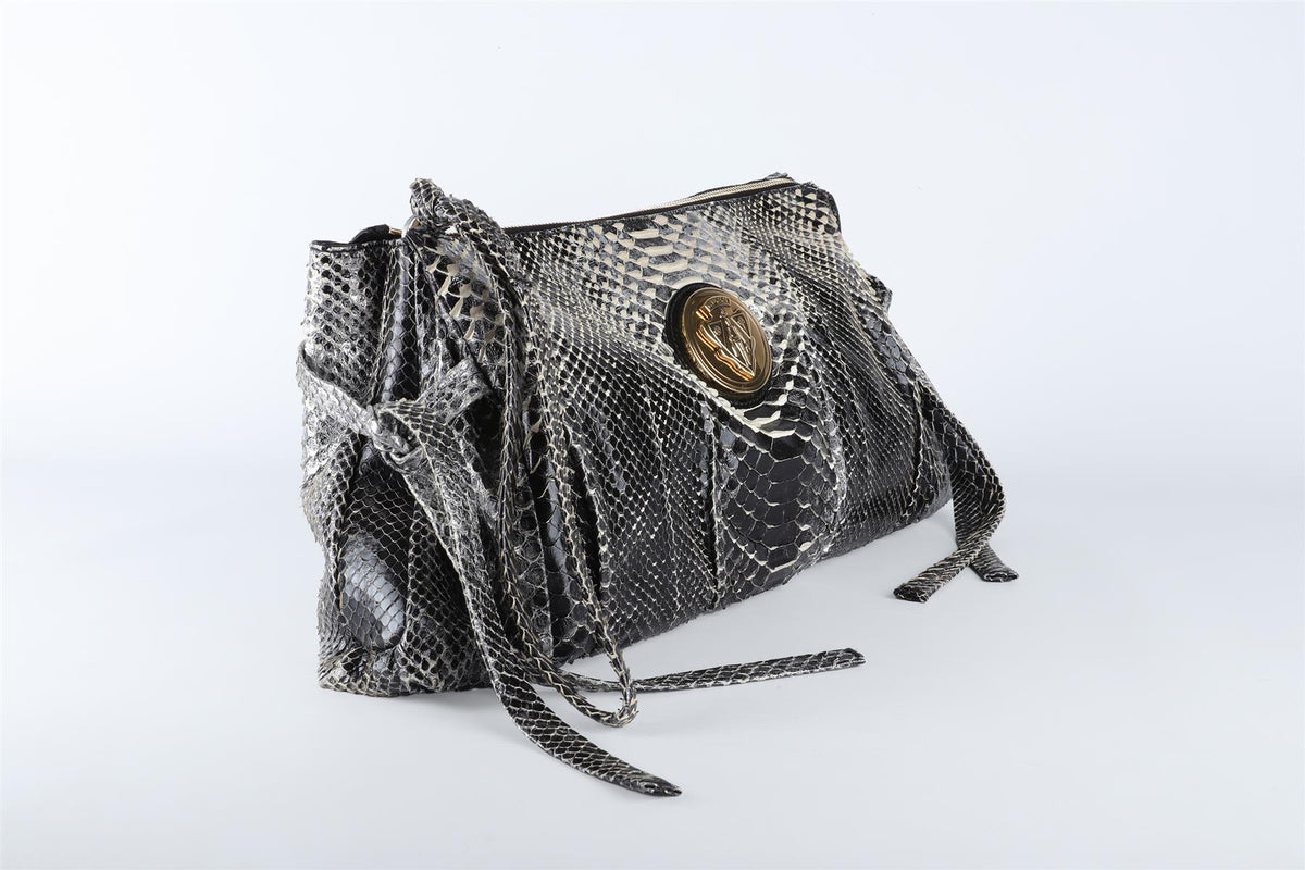 GUCCI BLACK HYSTERIA PYTHON CLUTCH