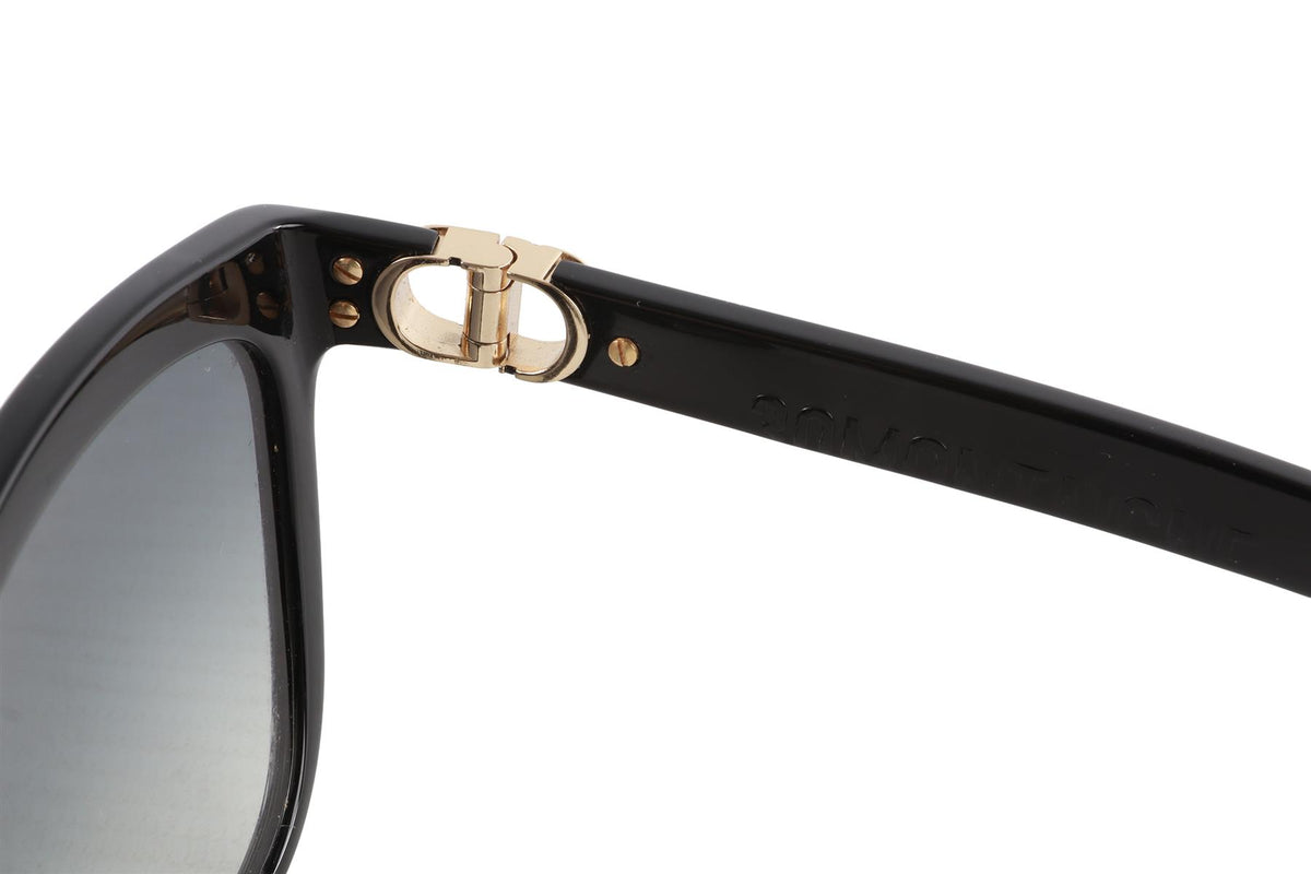 CHRISTIAN DIOR BLACK SQUARE FRAME ACETATE SUNGLASSES