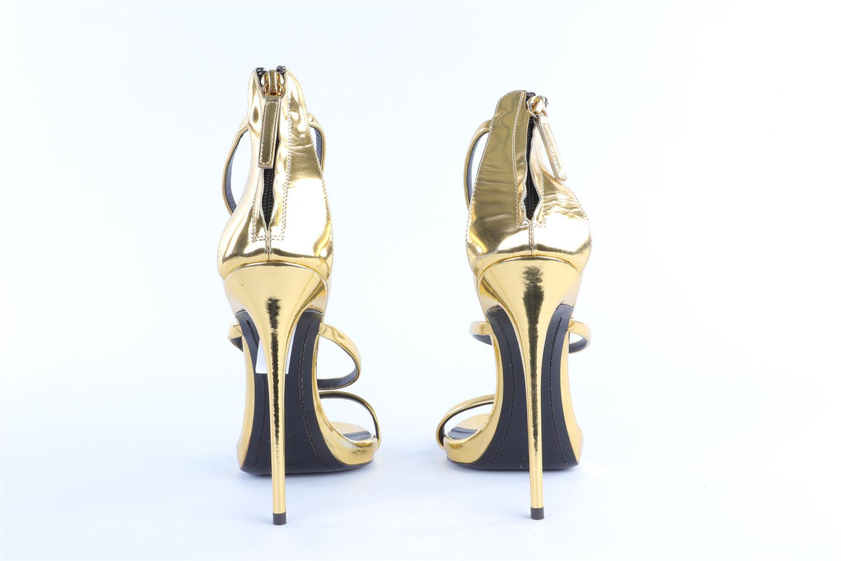 GIUSEPPE ZANOTTI GOLD LEATHER SANDALS