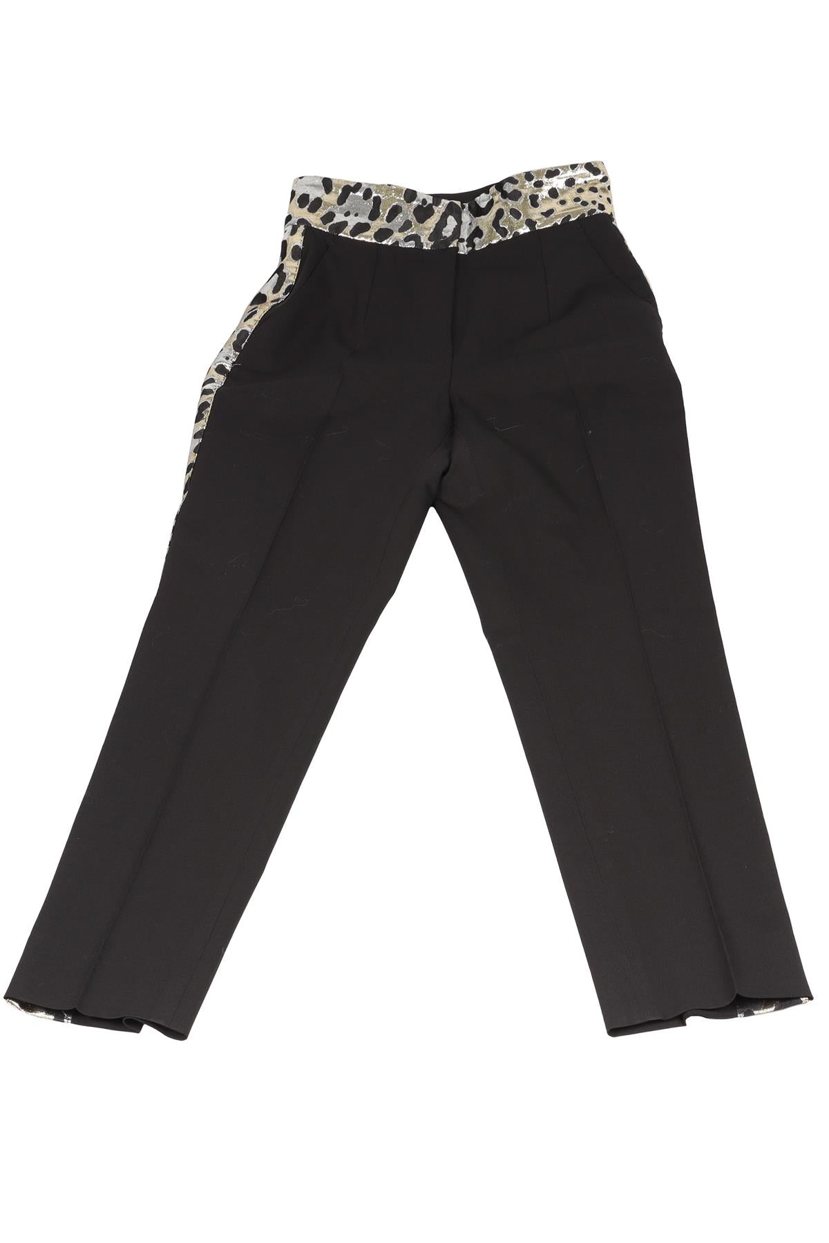 DOLCE & GABANNA BLACK WOOL STRAIGHT LEG PANTS IT 36 UK 4