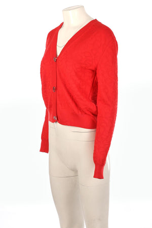 HERMÈS RED 2024 SILK CARDIGAN FR 40 UK 12