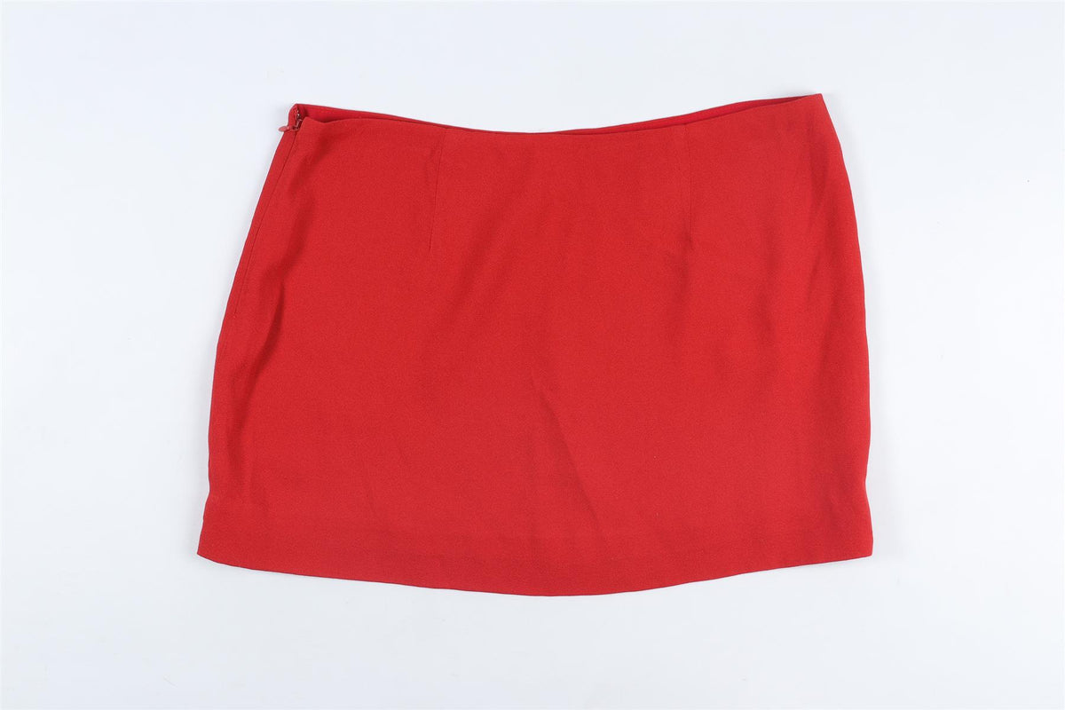 REFORMATION RED CREPE MINI SKIRT US 2 UK 6