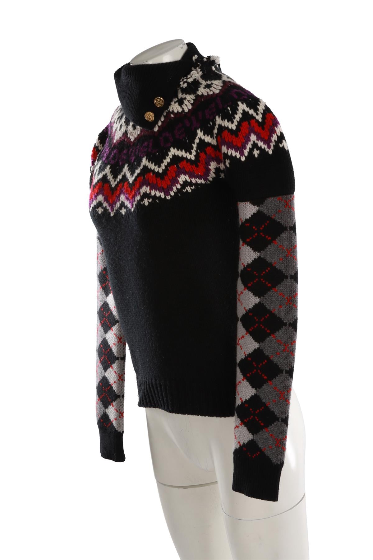 LOEWE BLACK WOOL SWEATER SMALL