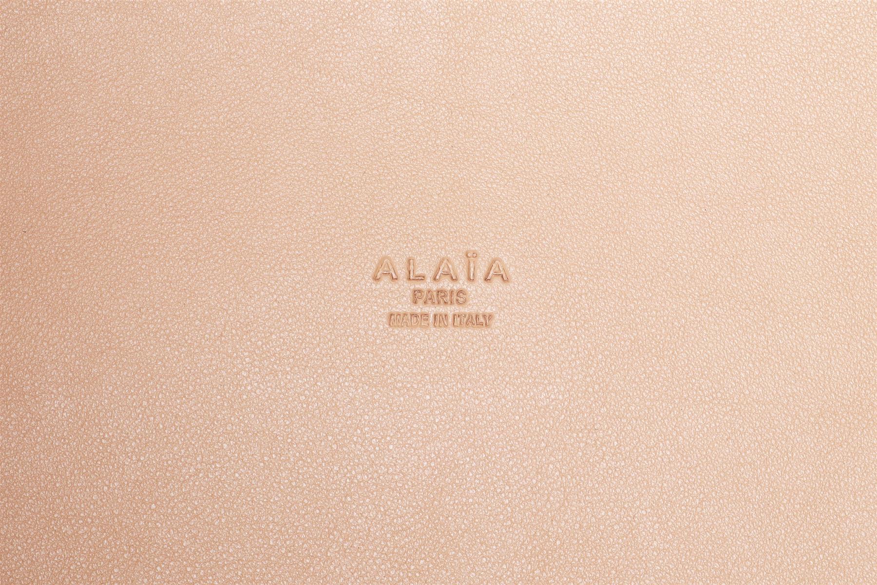 ALAÏA PINK MINA LEATHER TOTE BAG