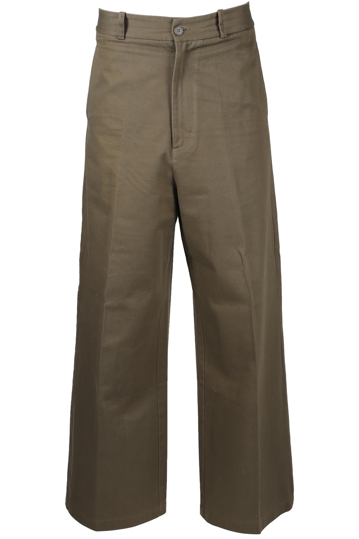NILI LOTAN GREEN COTTON WIDE LEG PANTS US 8 UK 12