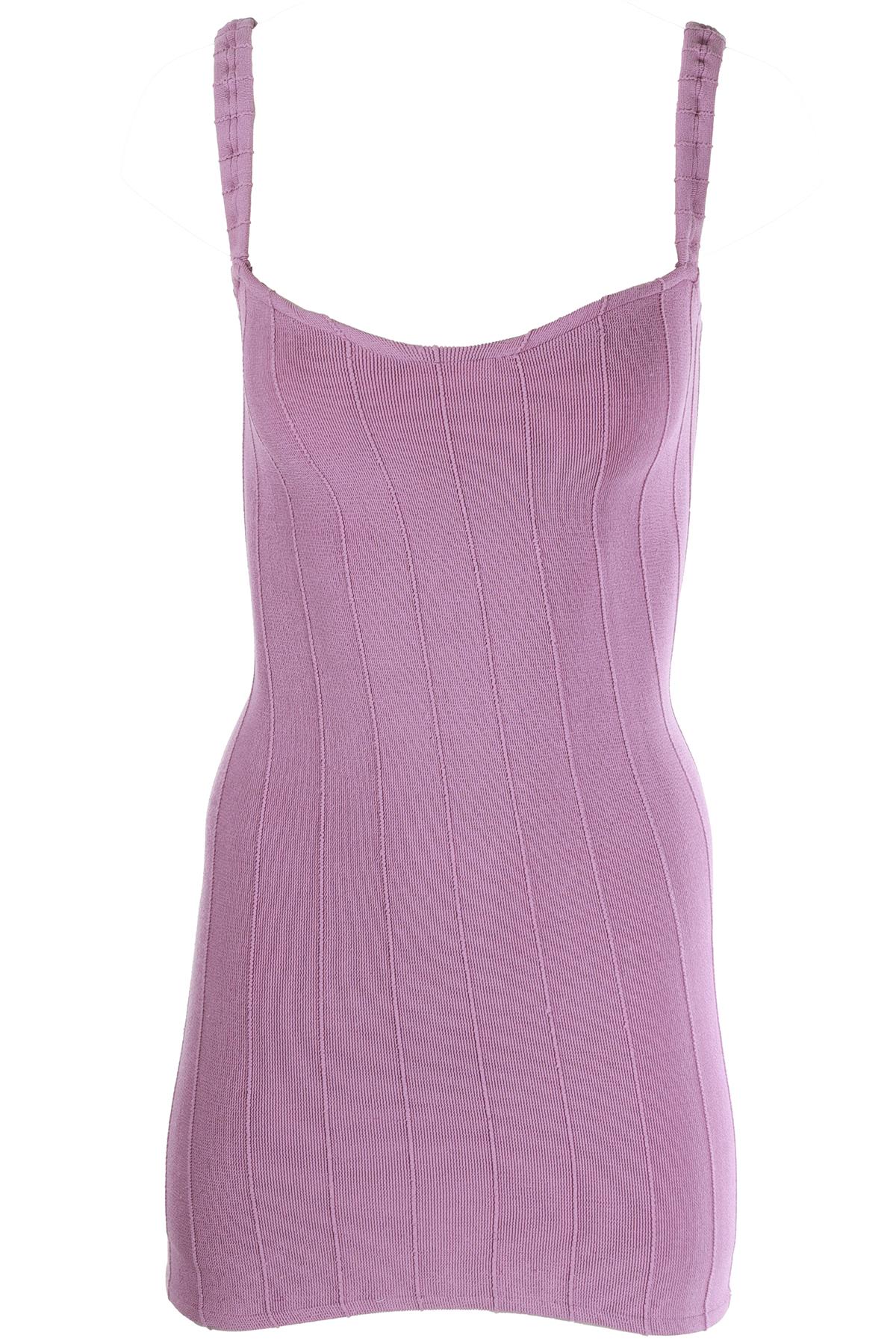 HUNZA G PURPLE KNIT MINI DRESS XSMALL